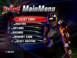 NFL Xtreme title screen for Playstation